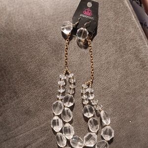 Paparazzi Gold Chain with Clear Beads Necklace